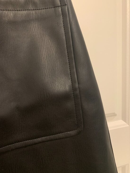 Anthropologie Black Faux Leather Mini Skirt - Picture 6 of 6